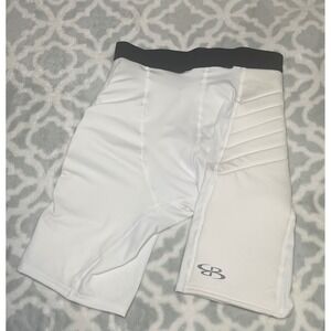 Boombah Mens Large White Padded Baseball Softball Sliding Shorts Compression L